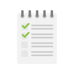 a notepad with check marks