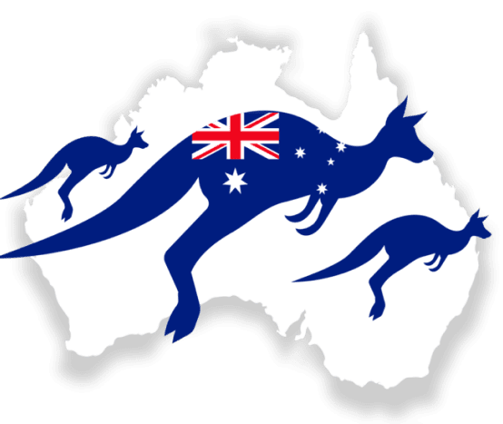a kangaroos and kangaroos in the shape of a map